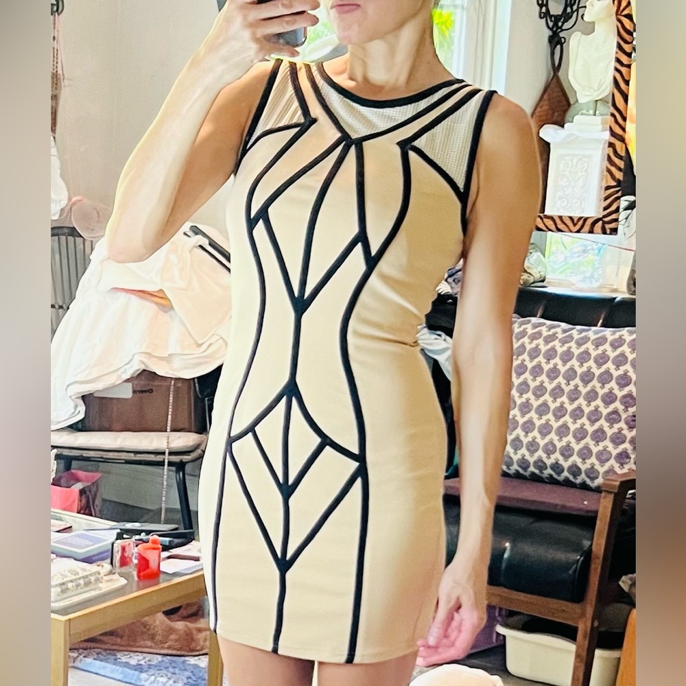 Abstract geometric design bodycon dress